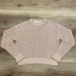 Veronica beard Leah Rib Pull over knit Sweater Blush Rose Gold Womens small